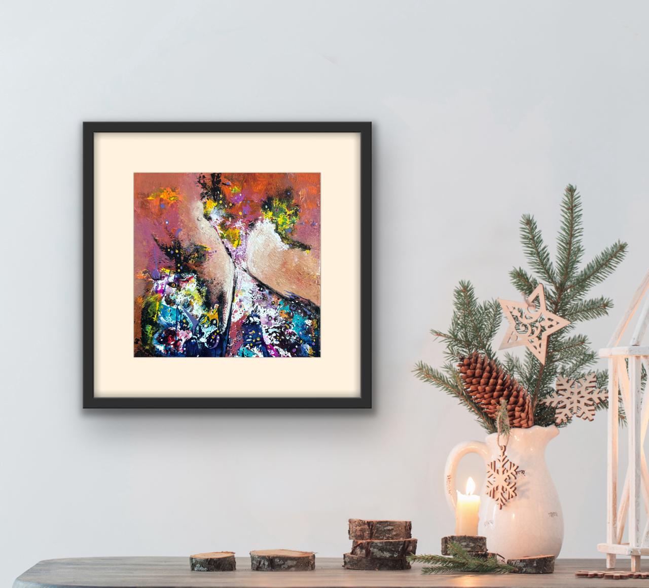 Embrace of Becoming I Size: 45x45 cm I Mount Framed I Price: on Request