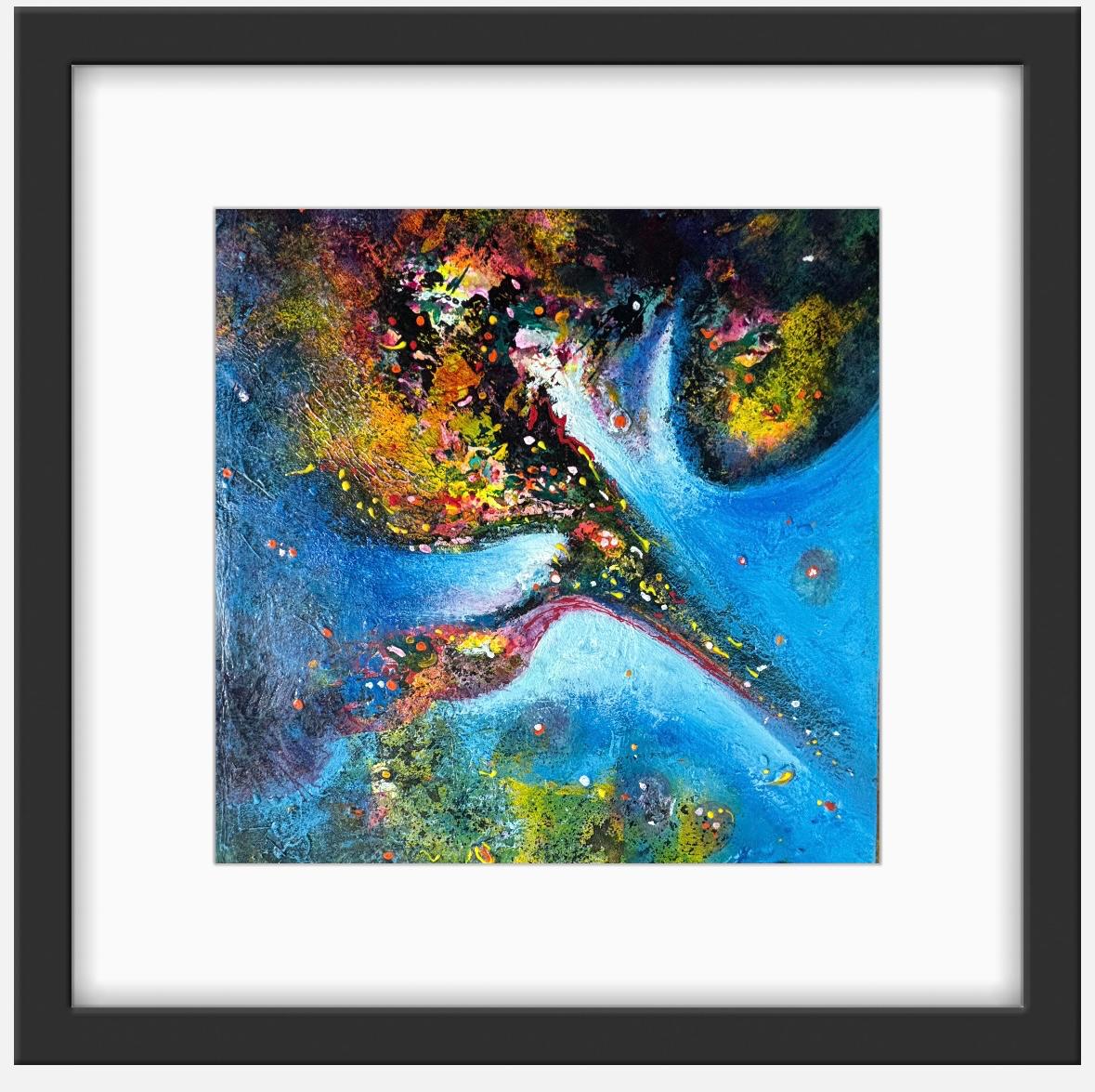 Dynamic Strokes I Size: 35 cm × 35 cm I Medium: Acrylic on Paper I Presentation: Framed I Price: On Request I Prints: Limited Edition Available with Authenticity Certificates