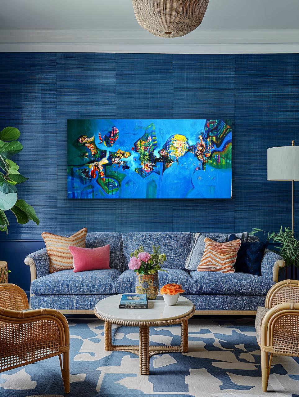 Flow of Consciousness I Size: 33 × 72 inches I Medium: Acrylic on Canvas Rolled I Price on Request