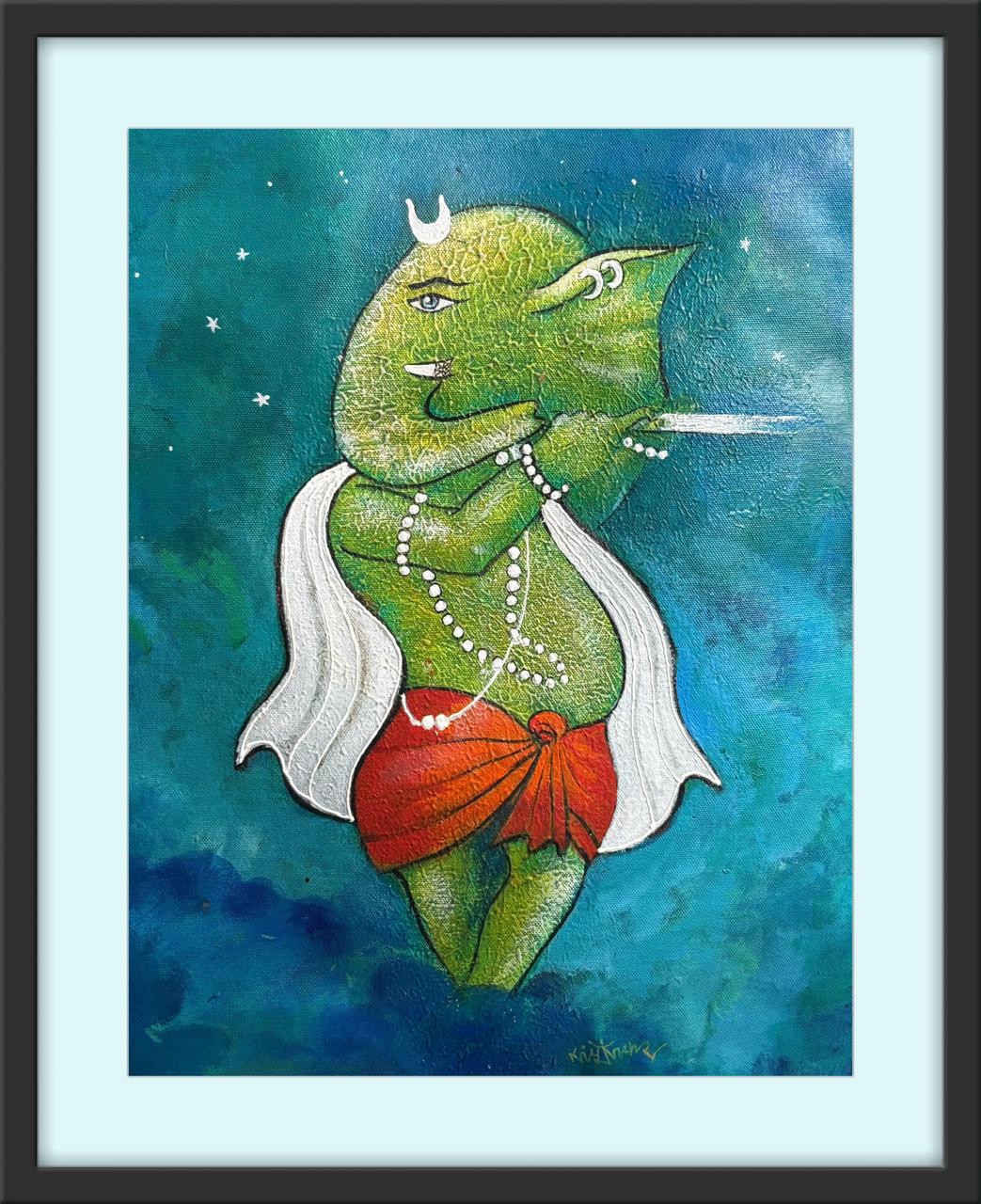 Emerald Divinity I Size: 45 cm x 45 cm I Price: on Request I Mount Framed