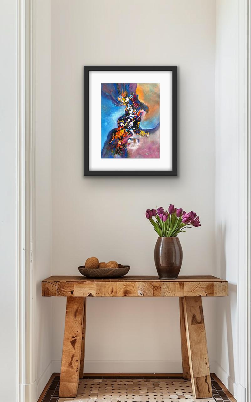 Title: Misty Twilight I Size: 45 cm × 45 cm I Medium: Acrylic on Canvas I Presentation: Framed I Price: On Request I Prints: Limited Edition Available with Authenticity Certificates