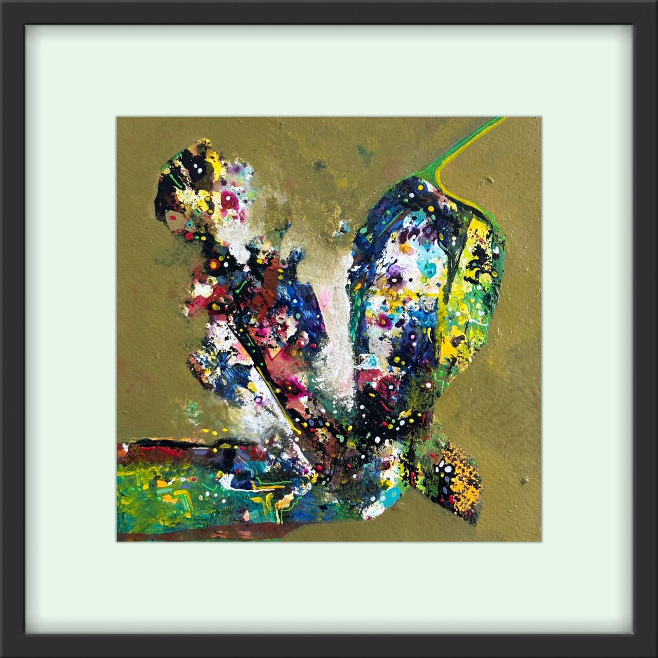 Silent Strength I Size: 35x35 cm I Price: on Request I Acrylic on Paper I Mount Framed