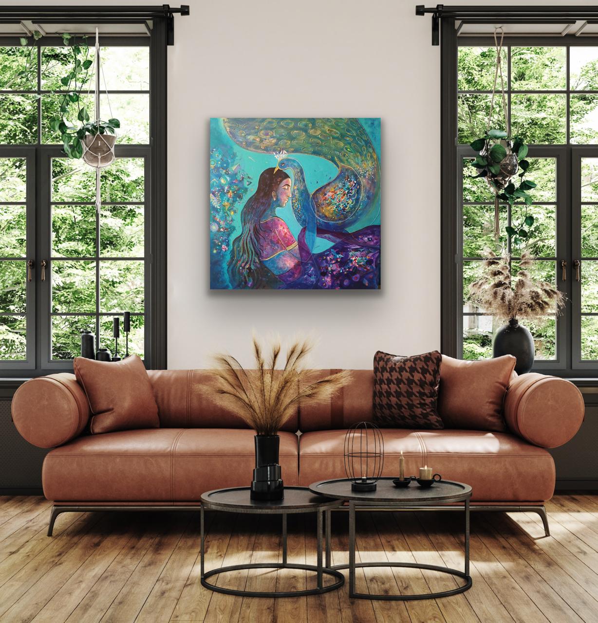 Whispers of Inner Grace I 90 x90 cm IAcrylic on canvas Rolled I Price On Requset