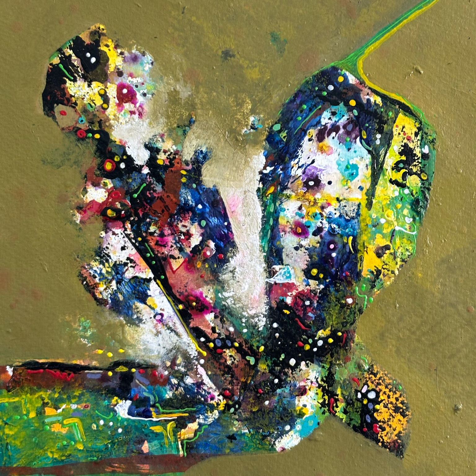 Silent Strength I Size: 35x35 cm I Price: on Request I Acrylic on Paper I Mount Framed