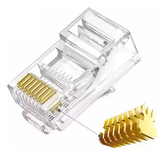 Conector Rj-45 Macho Categoría 6 + Bota Transparente 50 Un