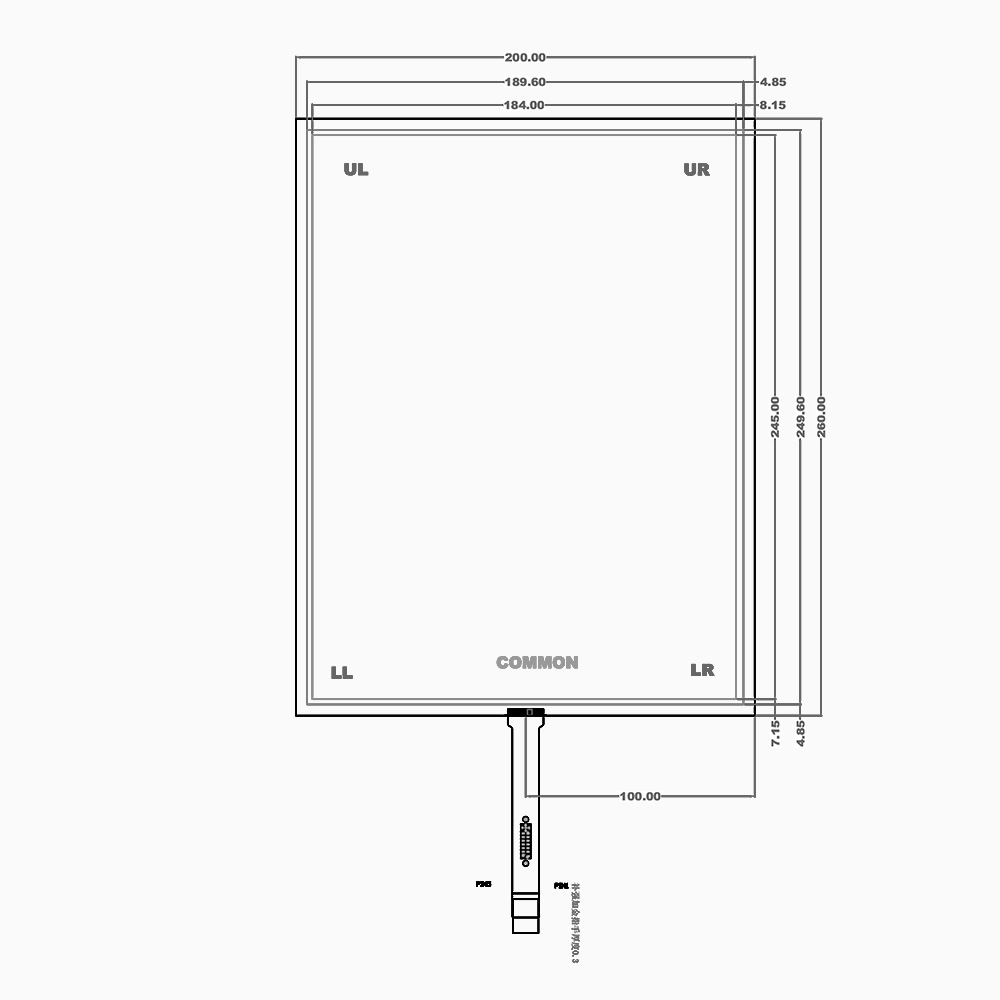 12.1 inch 5-wire resistive touch screen