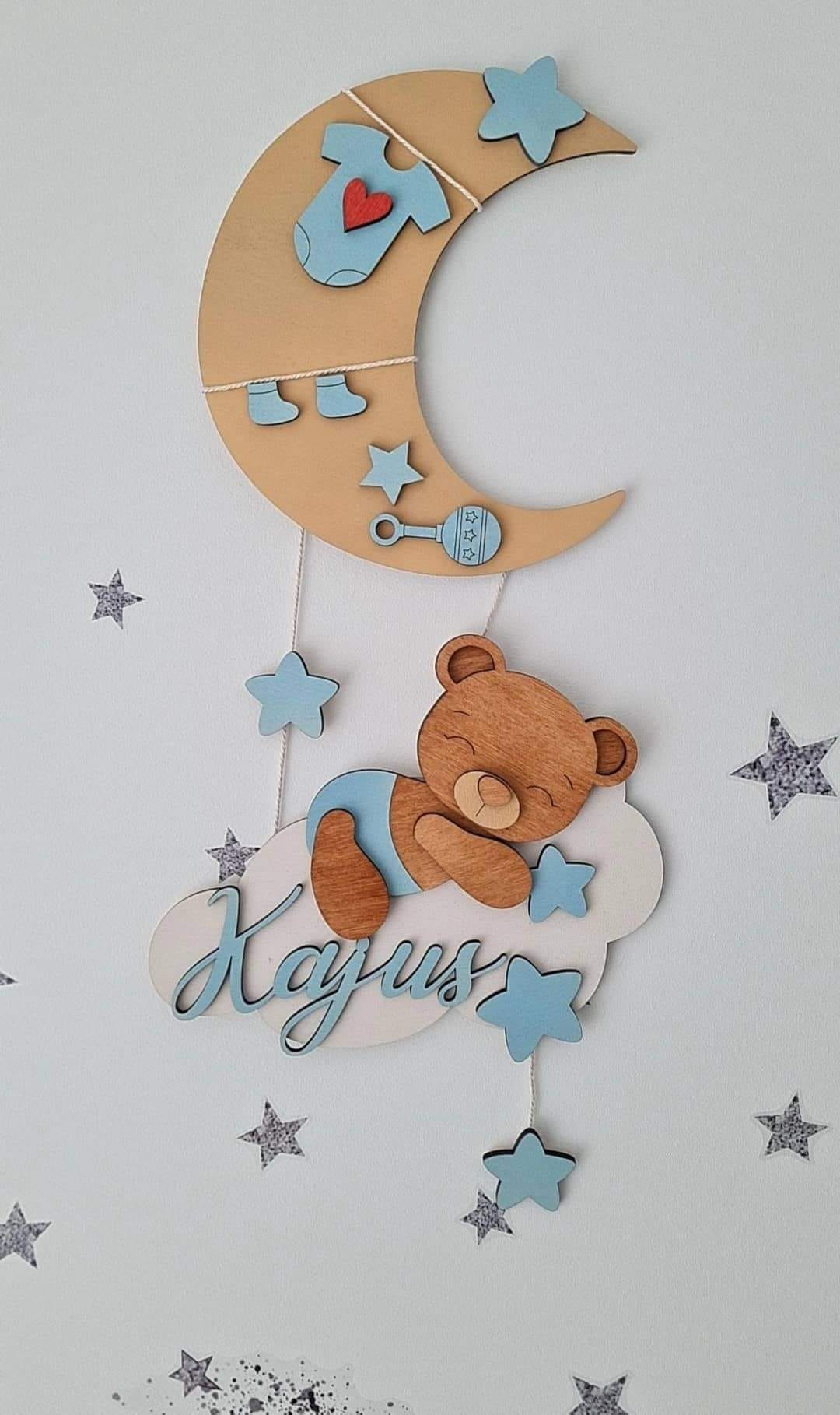 Medinė sieninė dekoracija vaiko kambariui - berniukui