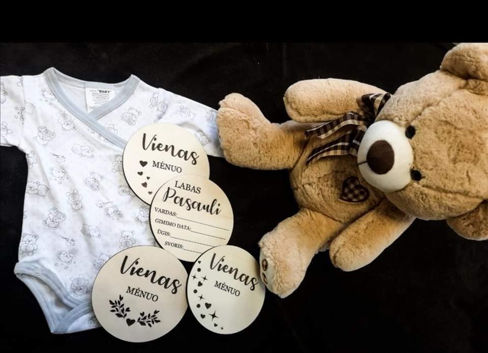 Dvipusės kortelės - kūdikių įamžinimo rinkinys (13 vnt)