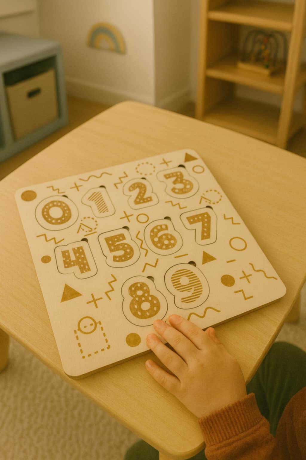 Medinė dėlionė - skaičiukai
