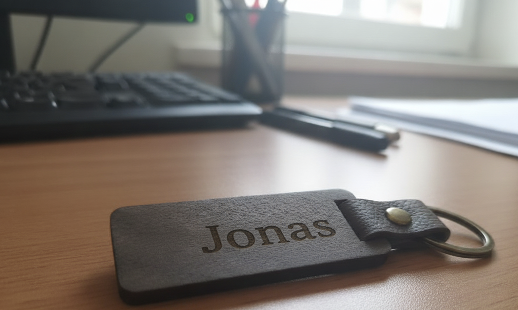 Raktų pakabukas su norimu tekstu