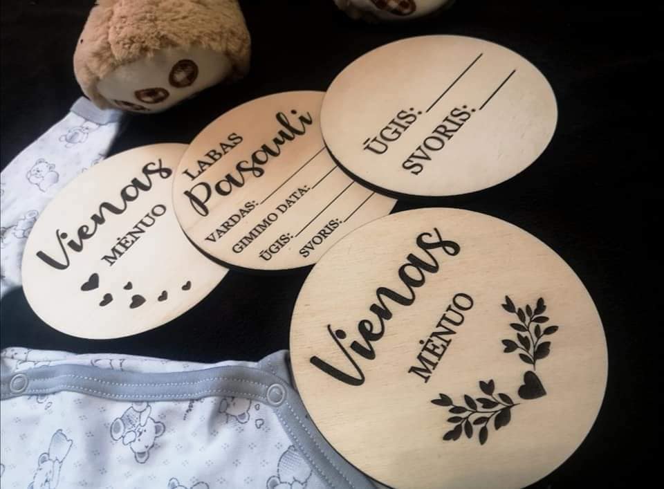 Dvipusės kortelės - kūdikių įamžinimo rinkinys (13 vnt)