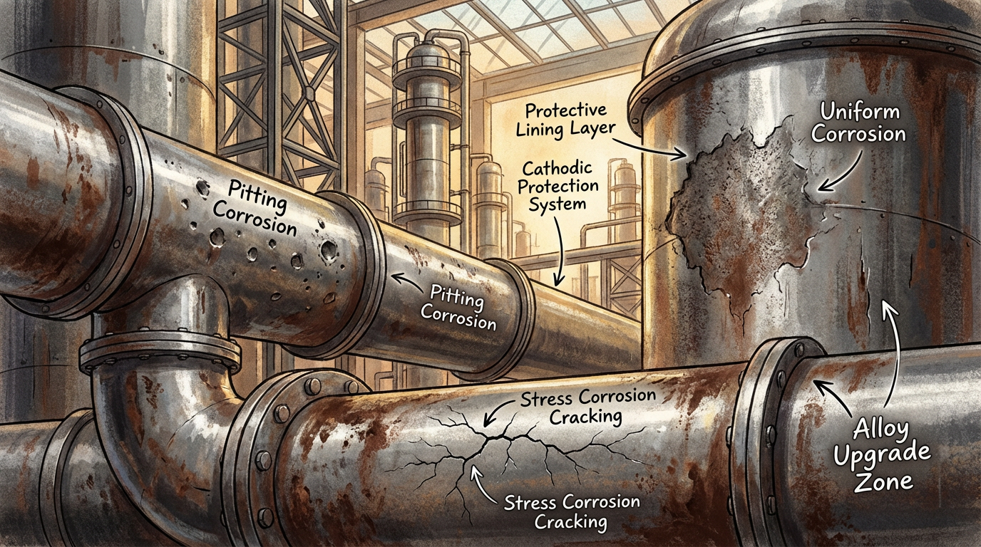 Corrosion failure modes and materials of construction in nitric acid plants