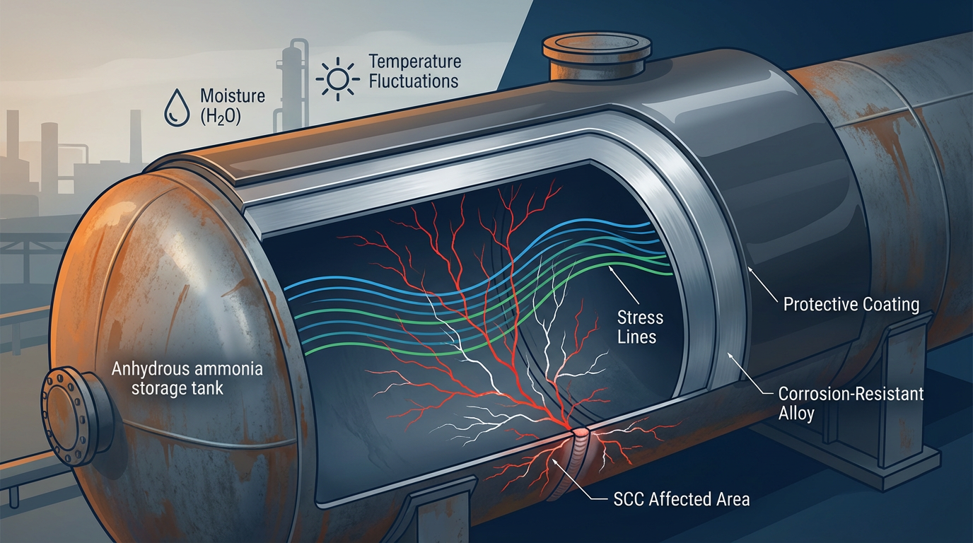 Stress Corrosion Cracking (SCC) in Anhydrous Ammonia Storage Tanks