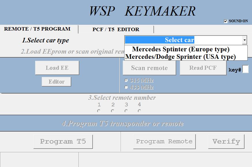 WSP (Sprinter W901-905) Software Update for KR55 Programmer