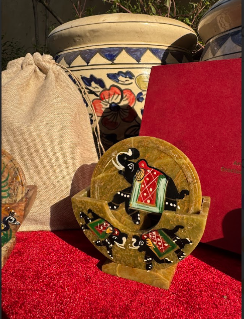 Handcrafted Elephant Coaster Paintings