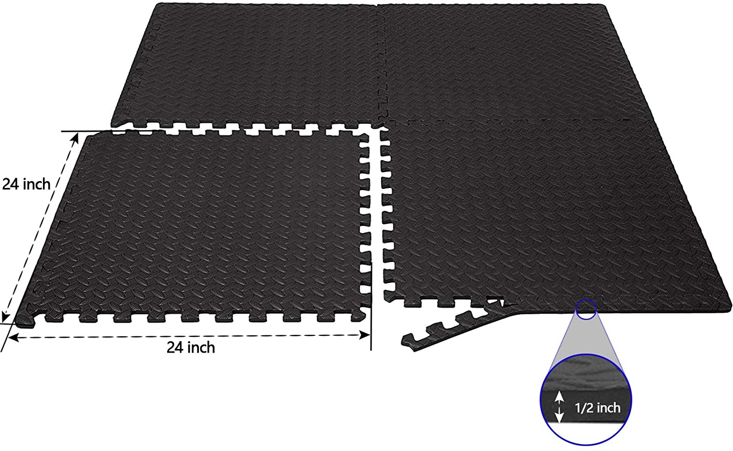 Black EVA Interlocking Tile 60cm*60cm*1.2cm