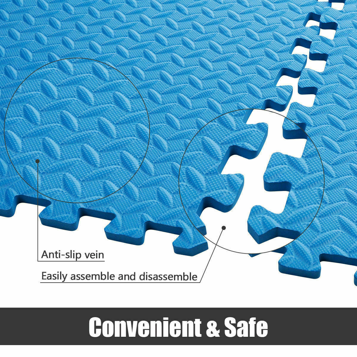 Blue Interlocking Foam Floor Tiles 60cm * 60cm * 1.2cm