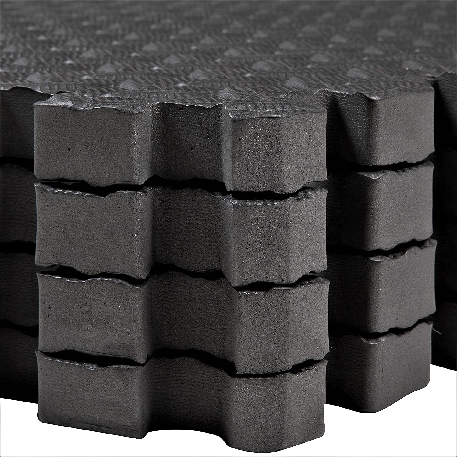 Extra Thick 20mm Black EVA Interlocking Foam Mats 60cm X 60cm