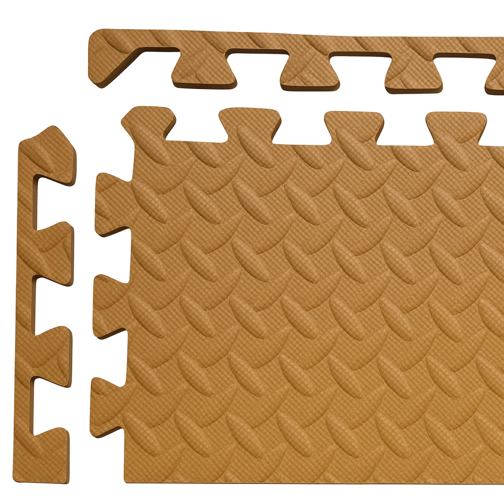 Mocha Cream EVA Interlocking Tile 60cm × 60cm × 1.2cm