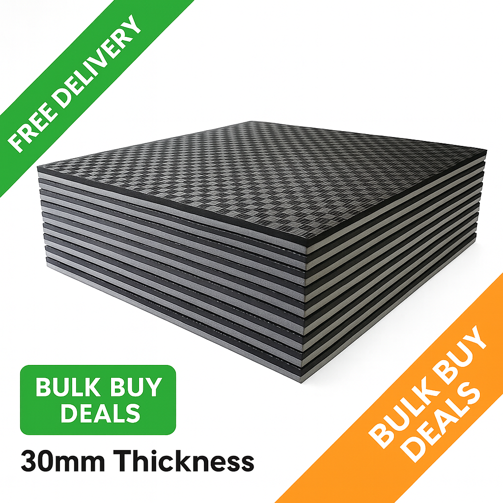Black/Grey Tatami Mats – 30mm Thickness – Free UK Delivery