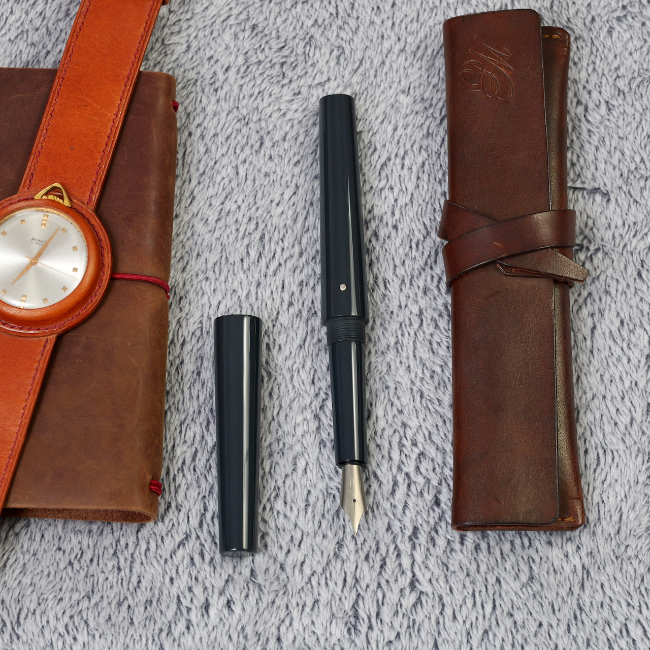 Stożek - ebonit - tytanowa stalówka i roll stop 