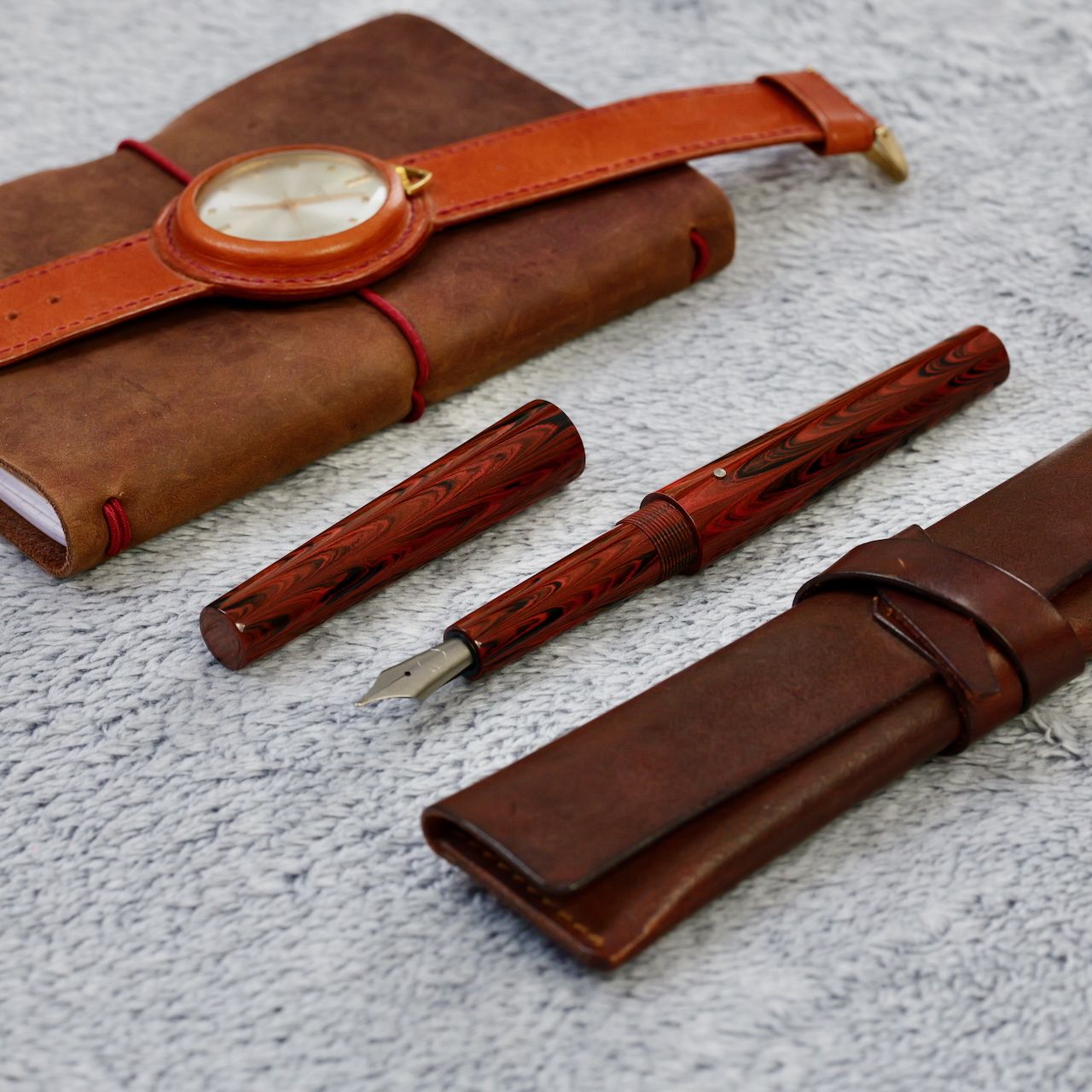 Stożek - ebonit - tytanowa stalówka i roll stop 