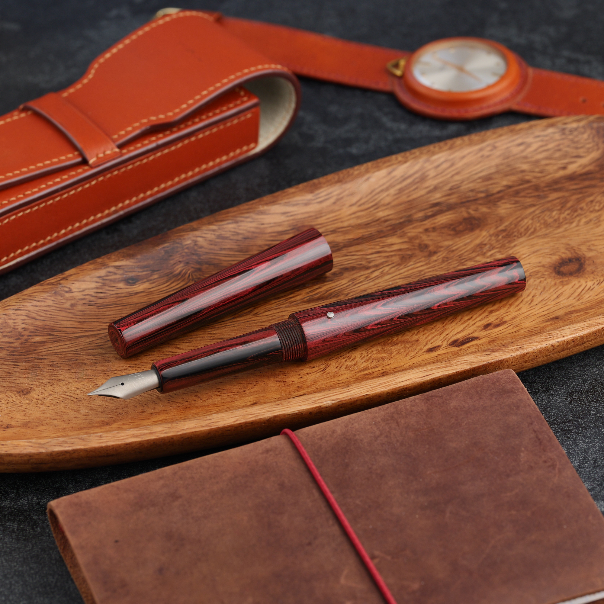 Stożek - ebonit - tytanowa stalówka i roll stop 