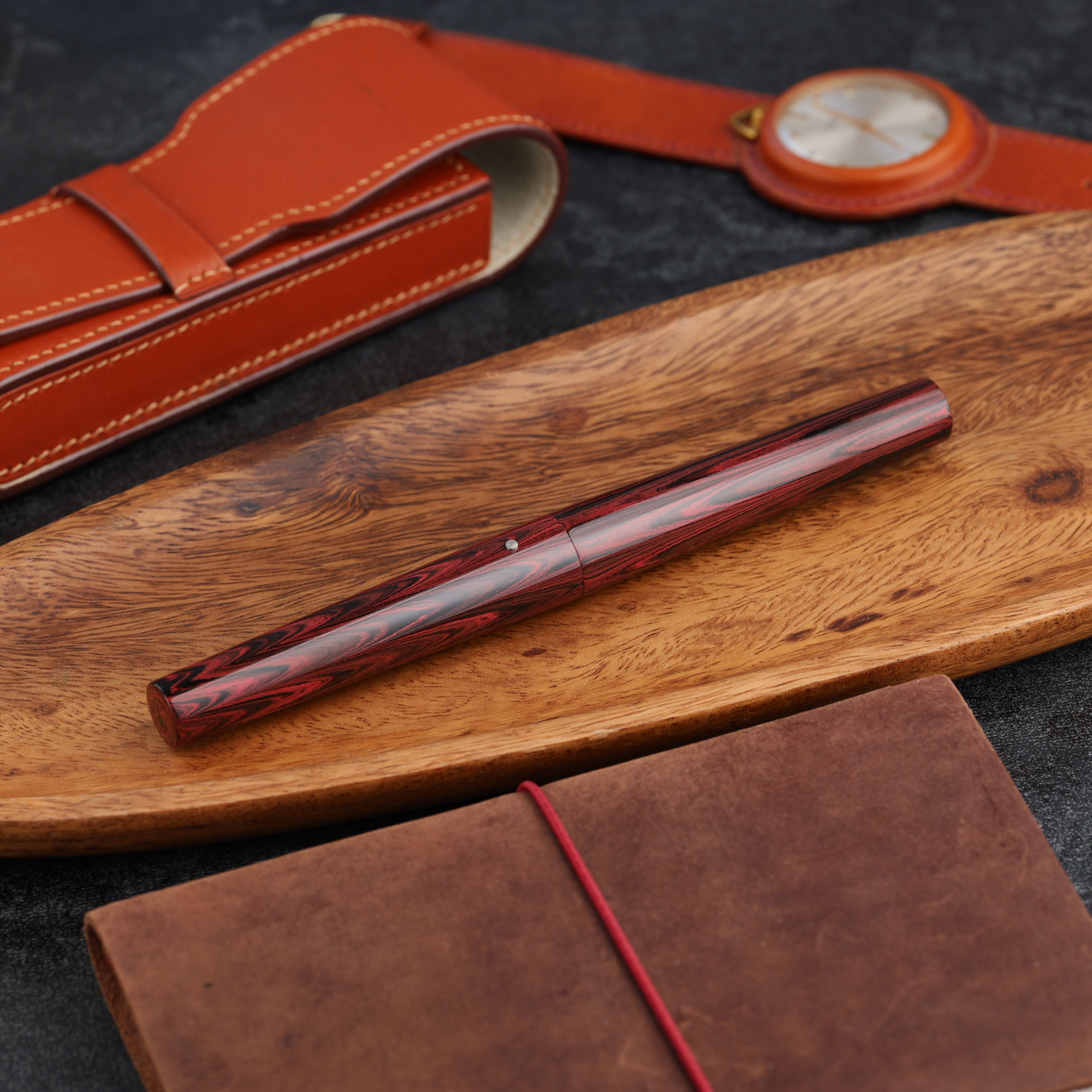 Stożek - ebonit - tytanowa stalówka i roll stop 