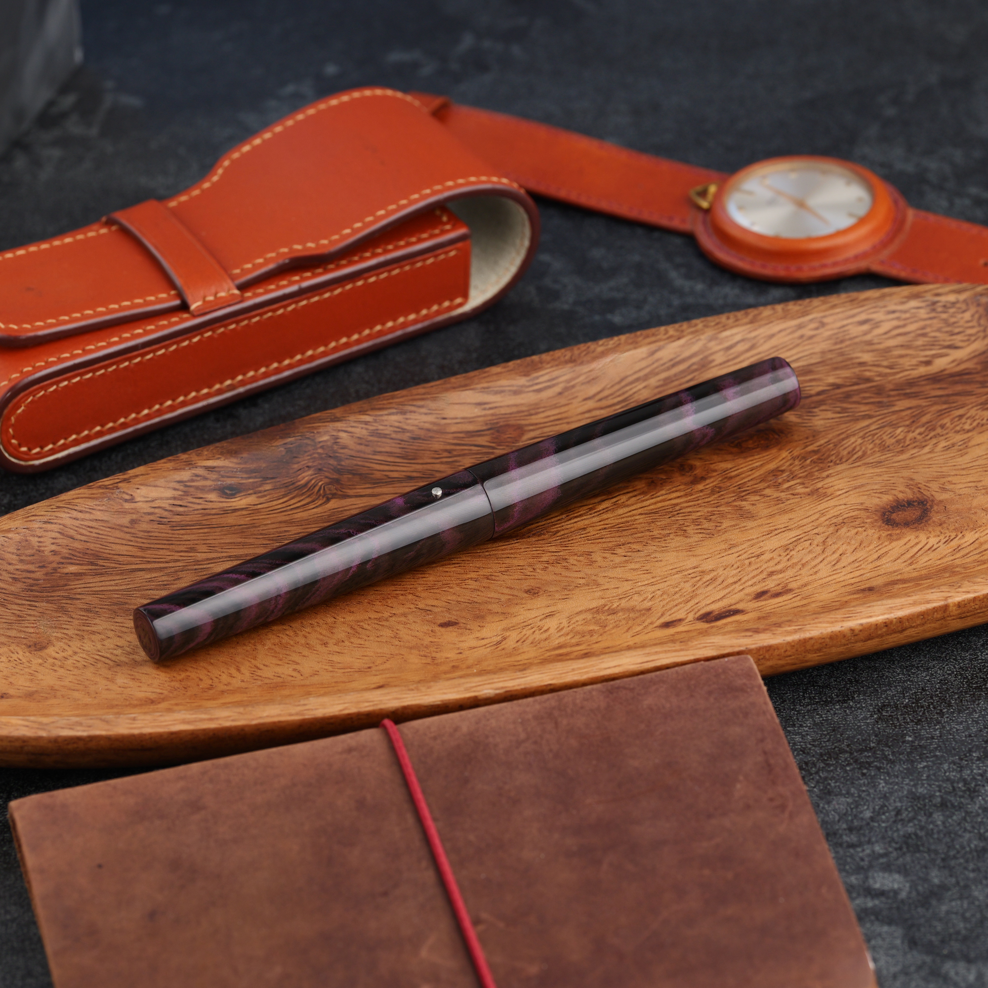 Stożek - ebonit - tytanowa stalówka i roll stop 