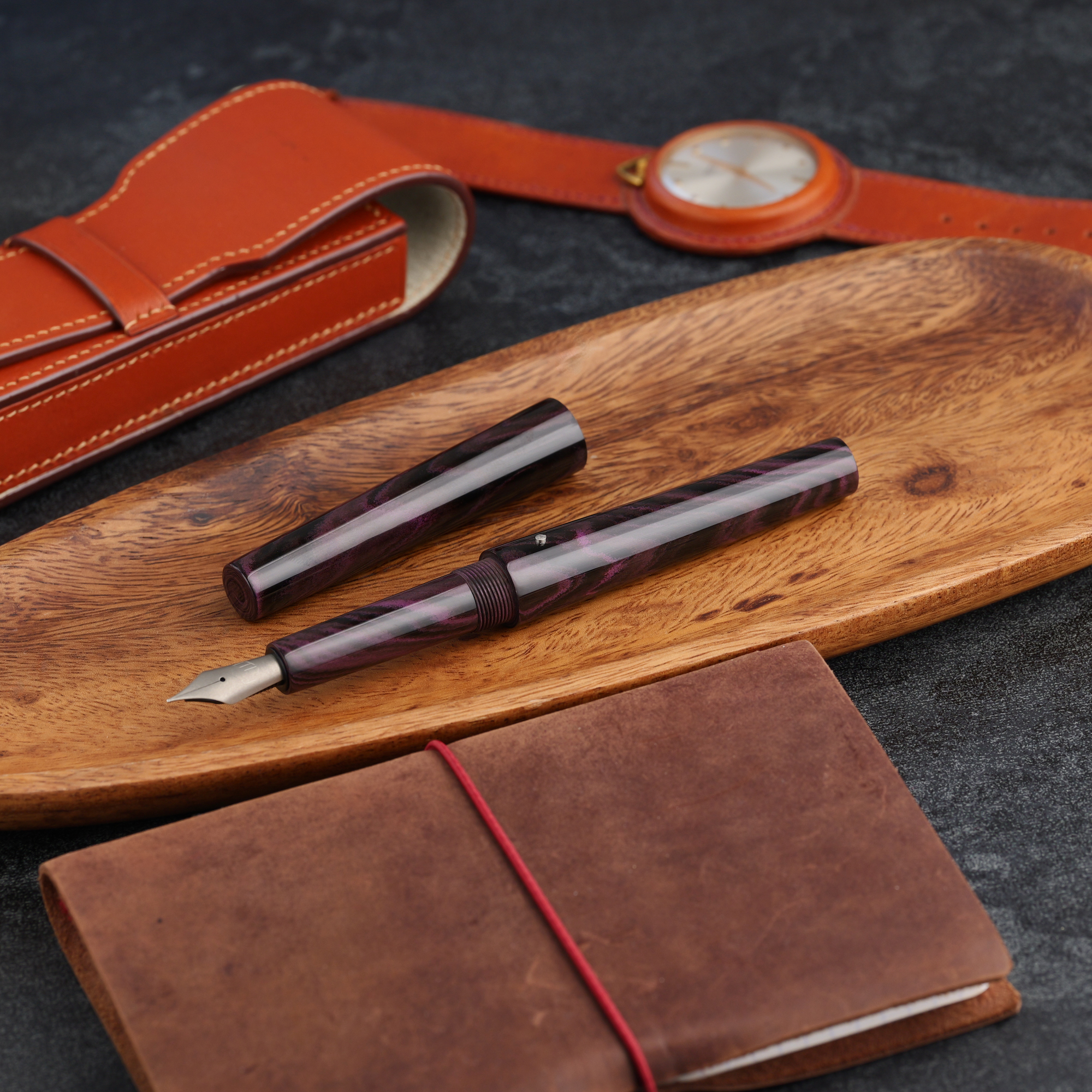 Stożek - ebonit - tytanowa stalówka i roll stop 