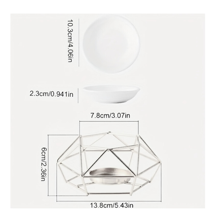 Difuzor de aromaterapie alb cu design geometric 