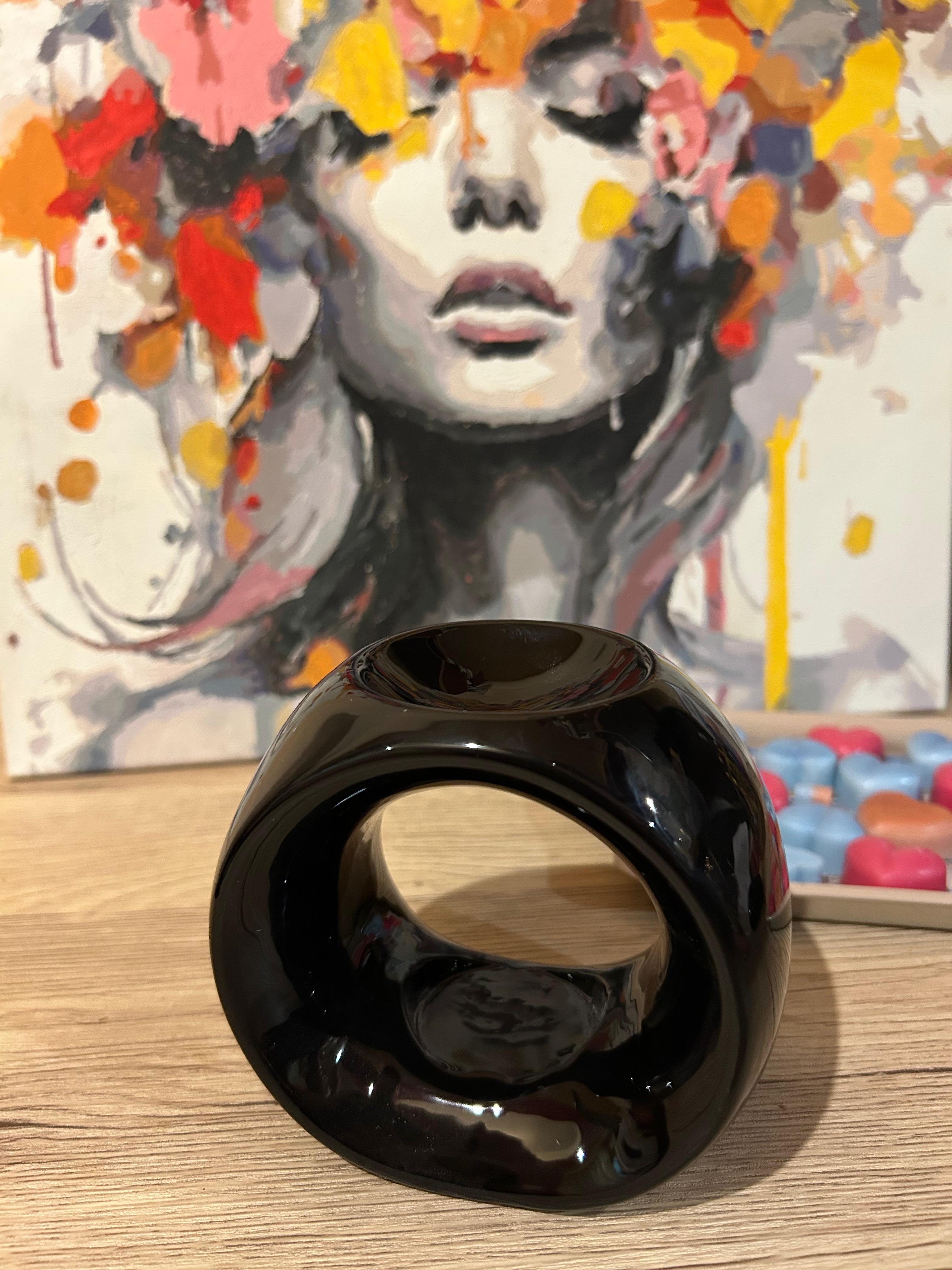 Difuzor Aromaterapie Vas Ceramic Negru