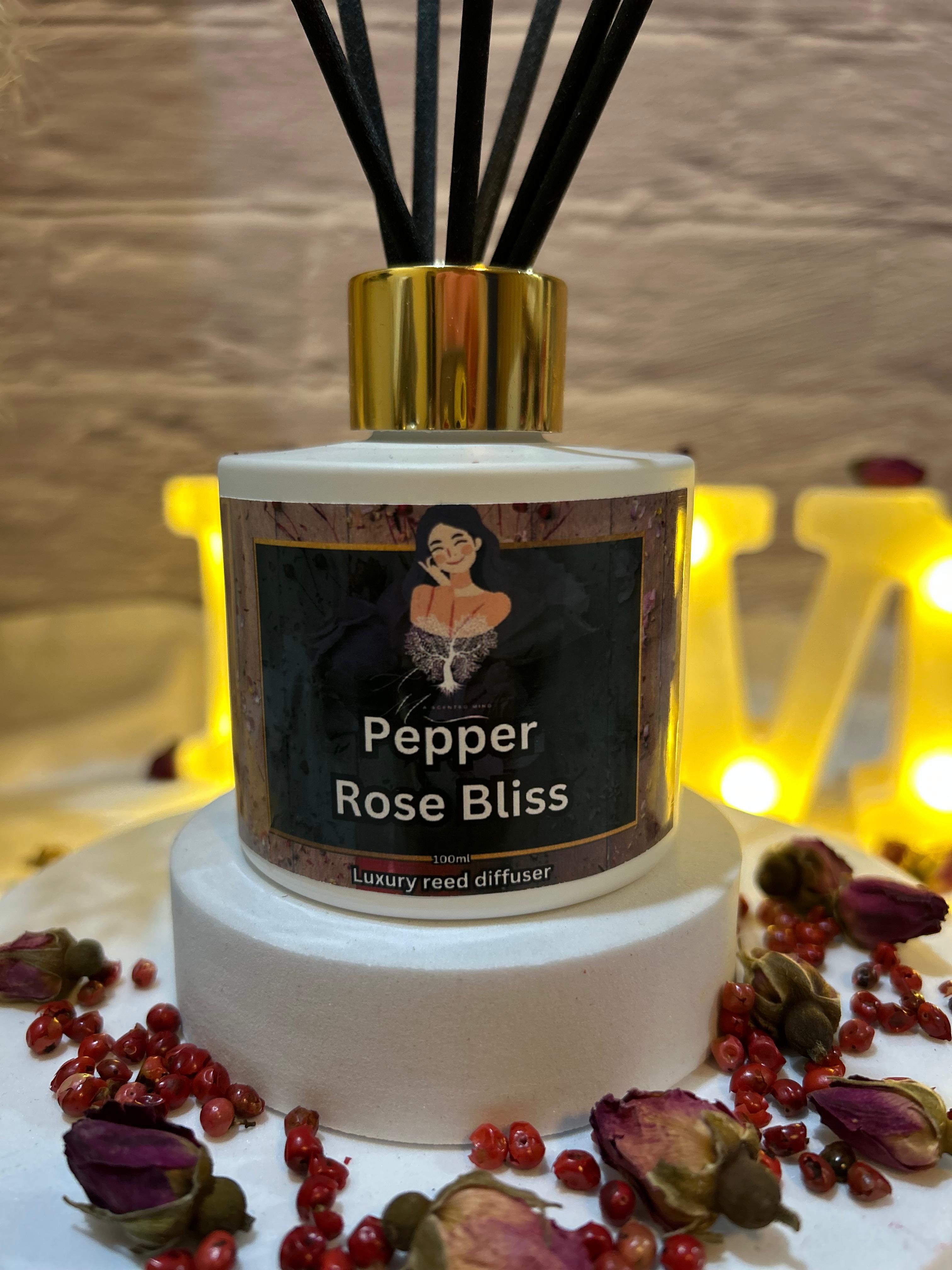 Odorizant de cameră cu bețișoare,Pepper Rose Bliss, 100 ml