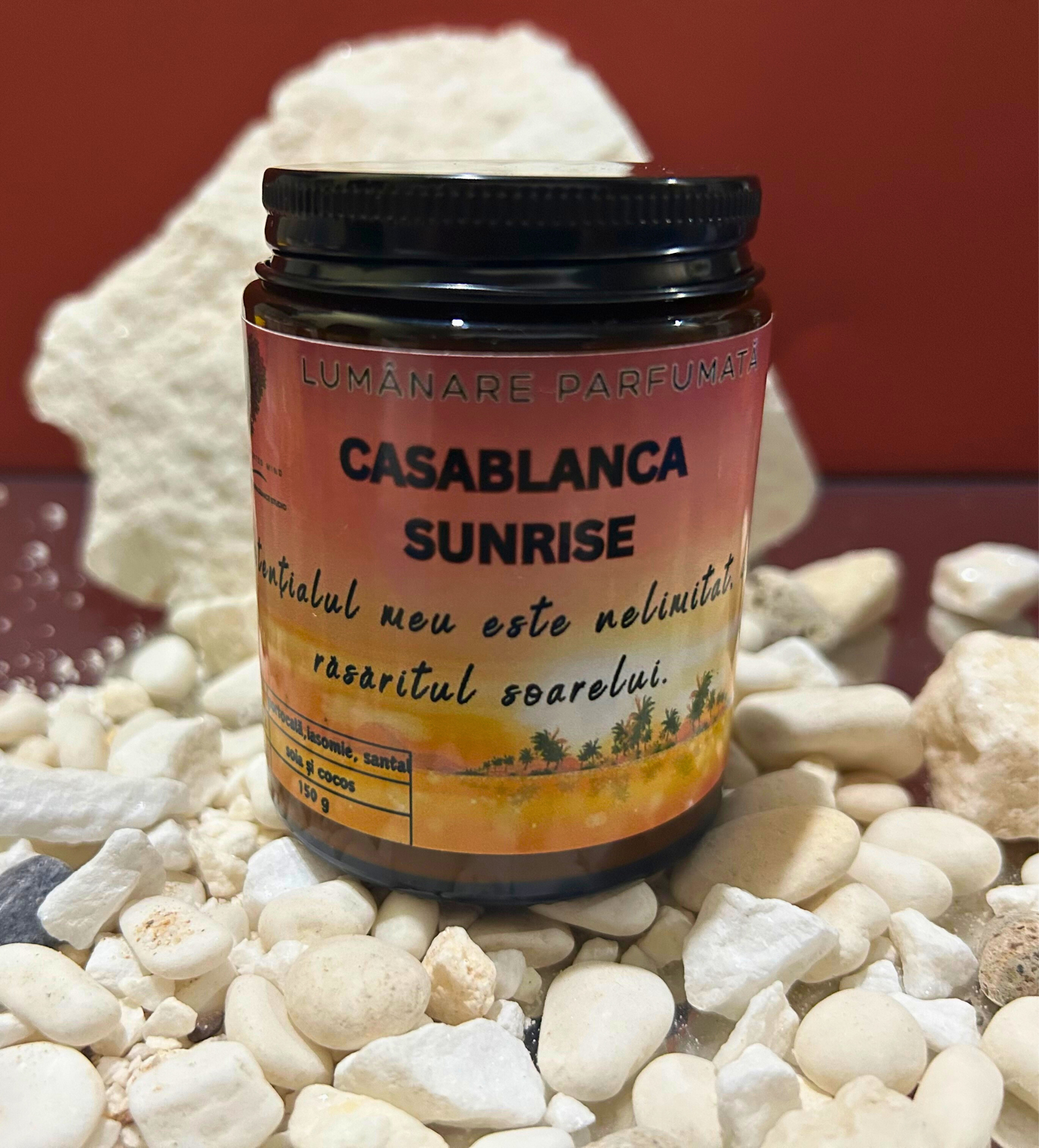 Lumânare parfumată "Casablanca Sunrise"- portocală, iasomie,santal-150g