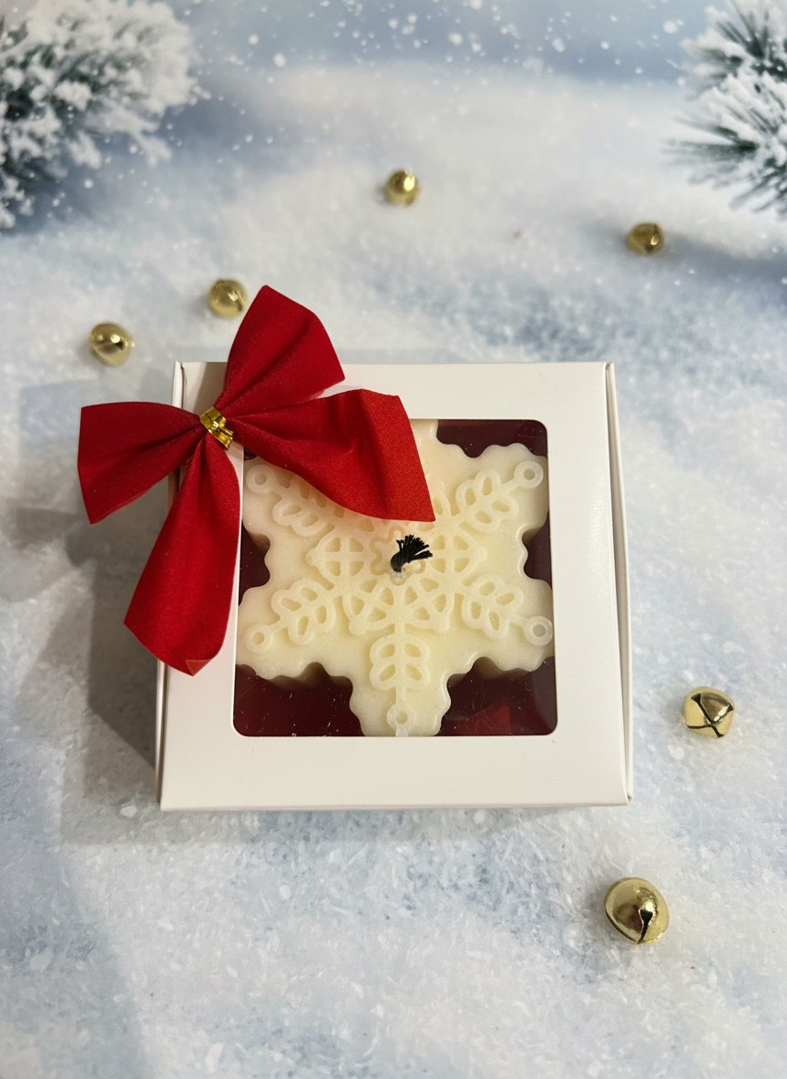 Lumânarea decorativa "Fulgi de Zăpadă Luminoși"