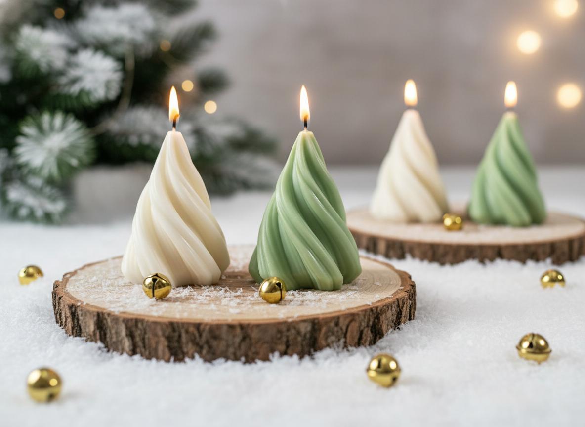 Lumânare decorativă Craciun "Spirală de Crăciun"