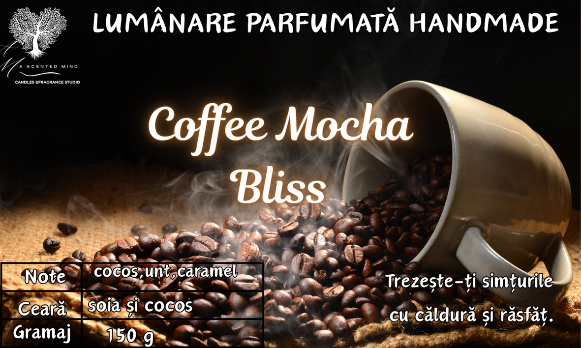 Lumânare parfumată "Coffee Mocha Bliss"- cocos, unt,caramel -150g