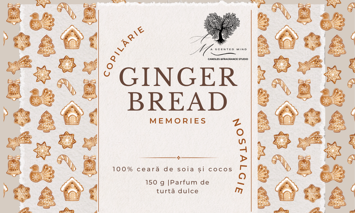 Lumânare parfumată "Gingerbread Memories"-anason,turta dulce, caramel-150g