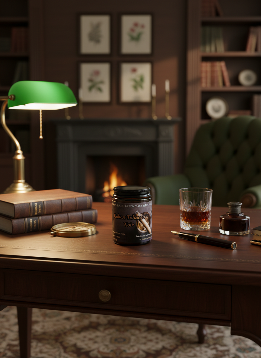 Lumânare parfumată "Cuban Tobacco Noir"- cognac,vetiver,tutun -150g