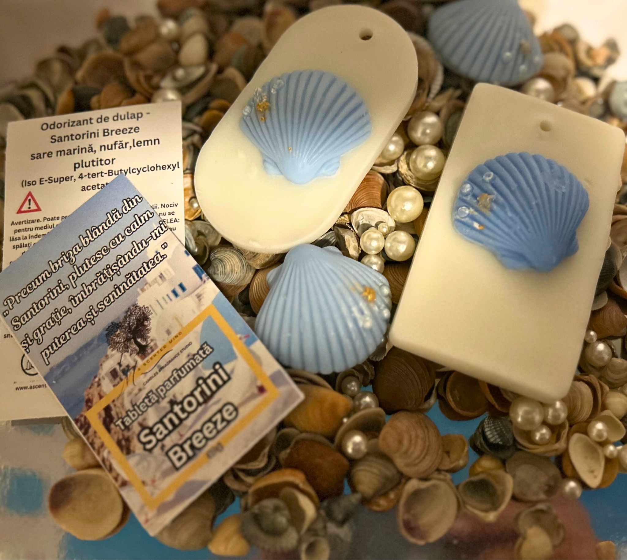 Tabletă parfumată Santorini Breeze - sare marină, nufăr,lemn plutitor 40 g