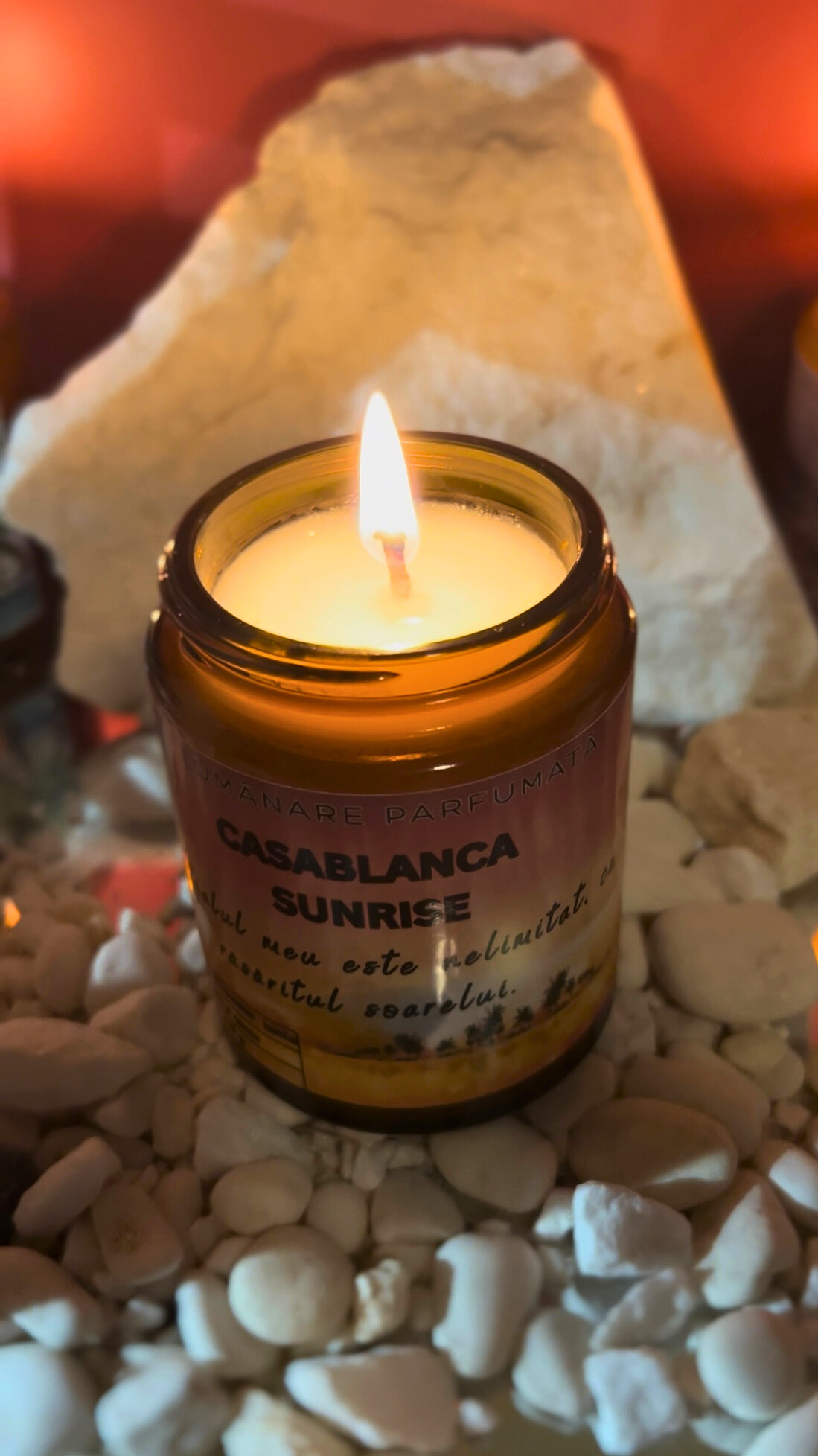 Lumânare parfumată "Casablanca Sunrise"- portocală, iasomie,santal-150g