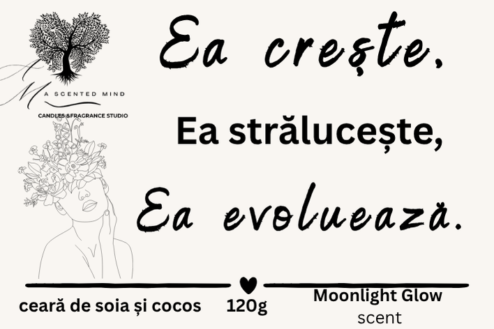 Lumânare pentru suflet-Ea crește, ea strălucește, ea evoluează”-120 g 