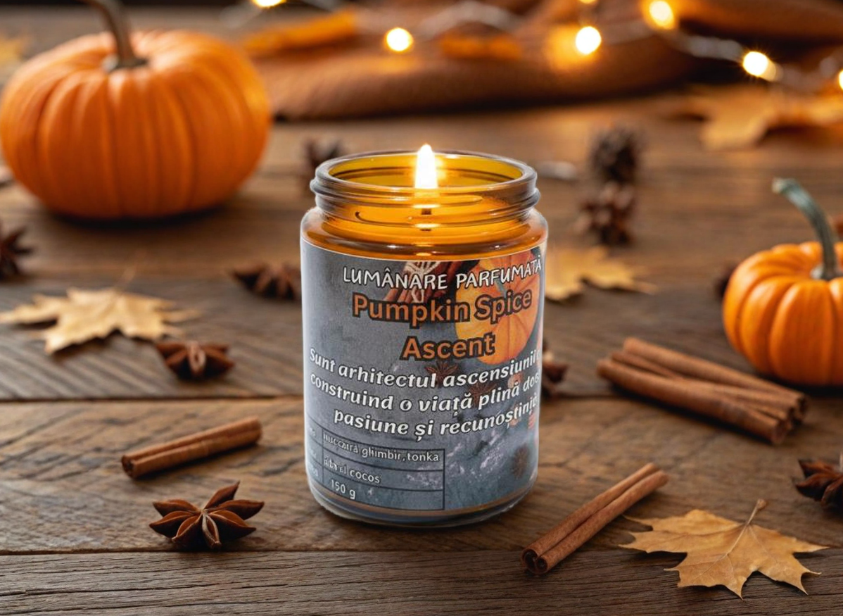 Lumânare parfumată "Pumpkin Spice Ascent"- nucșoară,ghimbir,tonka-150g