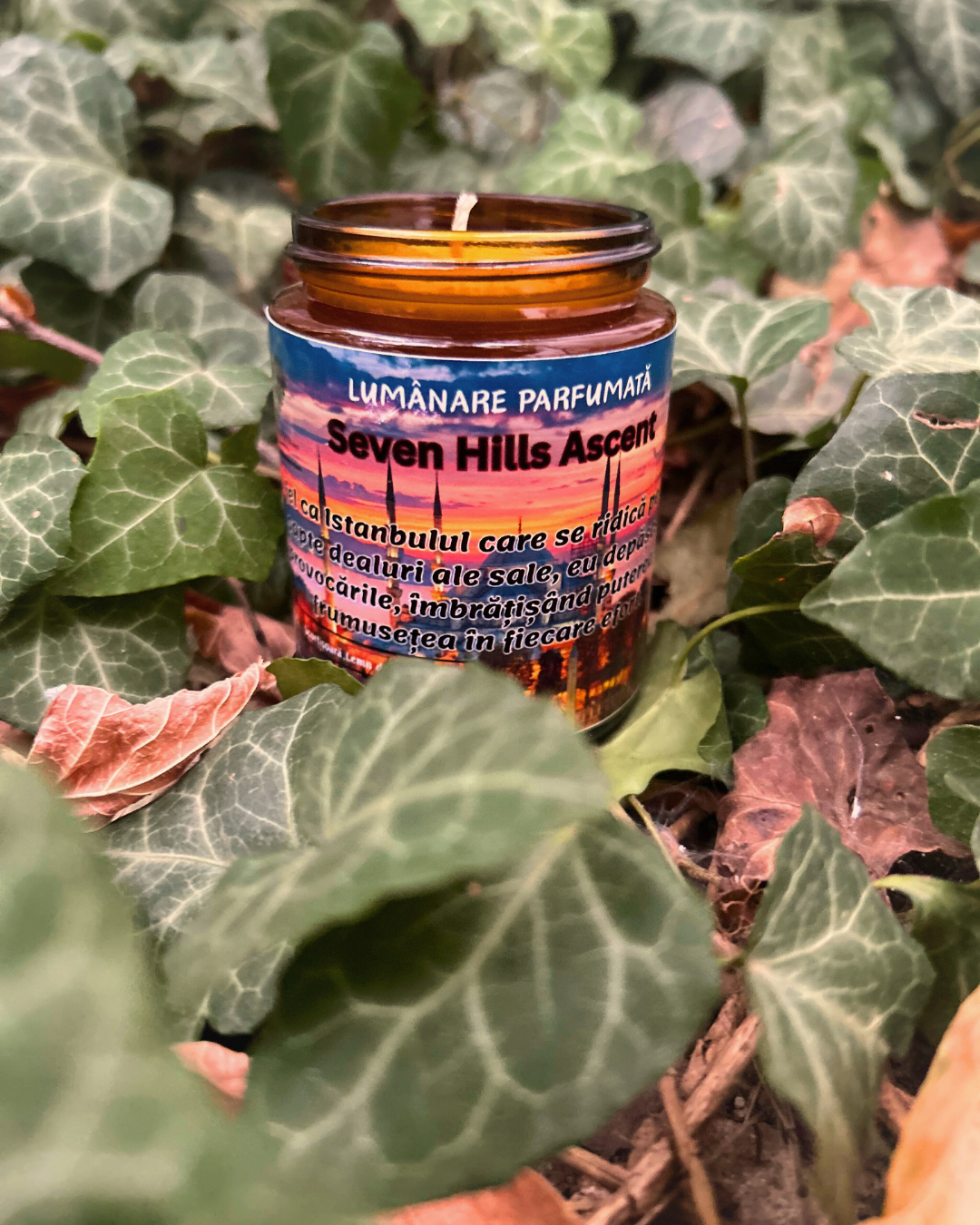 Lumânare parfumată "Seven Hills Ascent"- Scorțișoară,Lemn de guaiac,tonka-150g