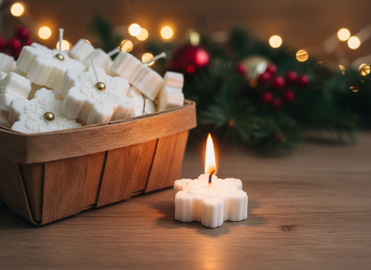 Lumânarea decorativa "Fulgi de Zăpadă Luminoși"