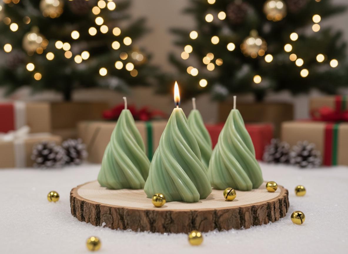 Lumânare decorativă Craciun "Spirală de Crăciun"