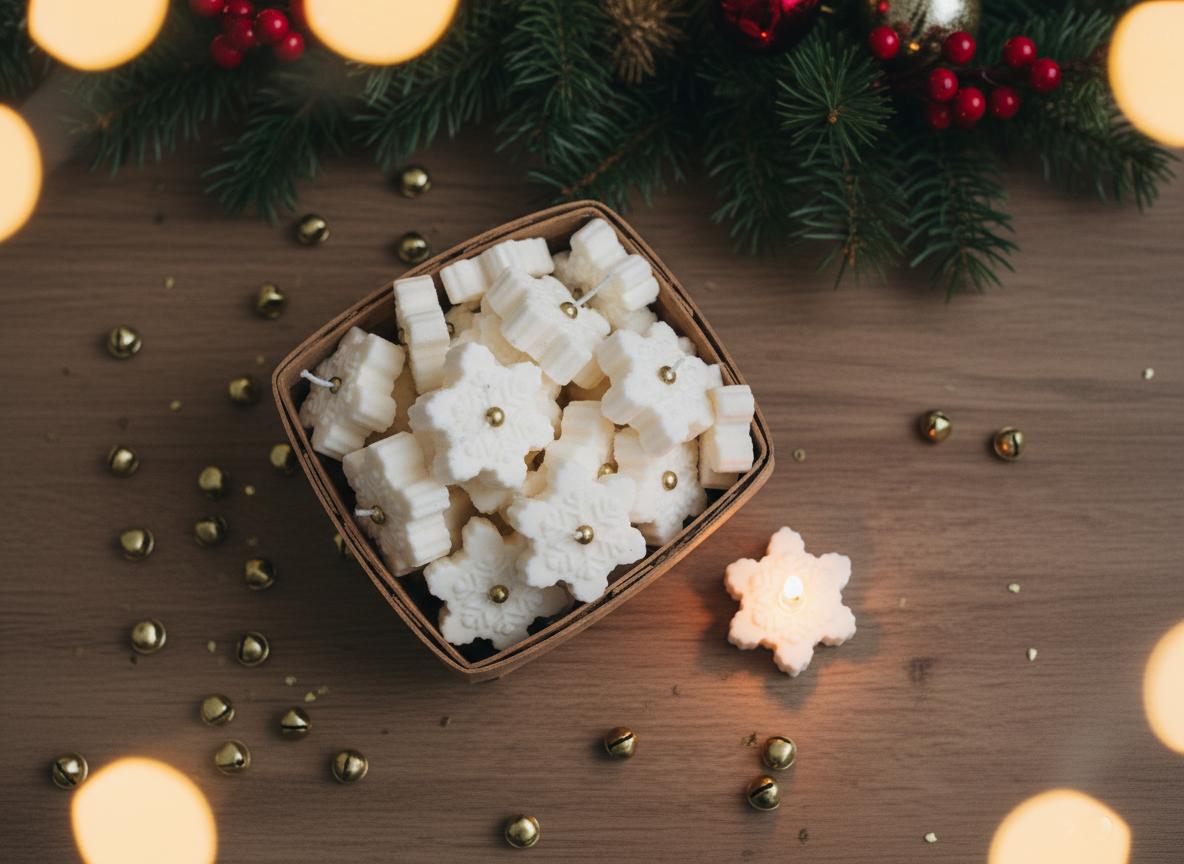 Lumânarea decorativa "Fulgi de Zăpadă Luminoși"