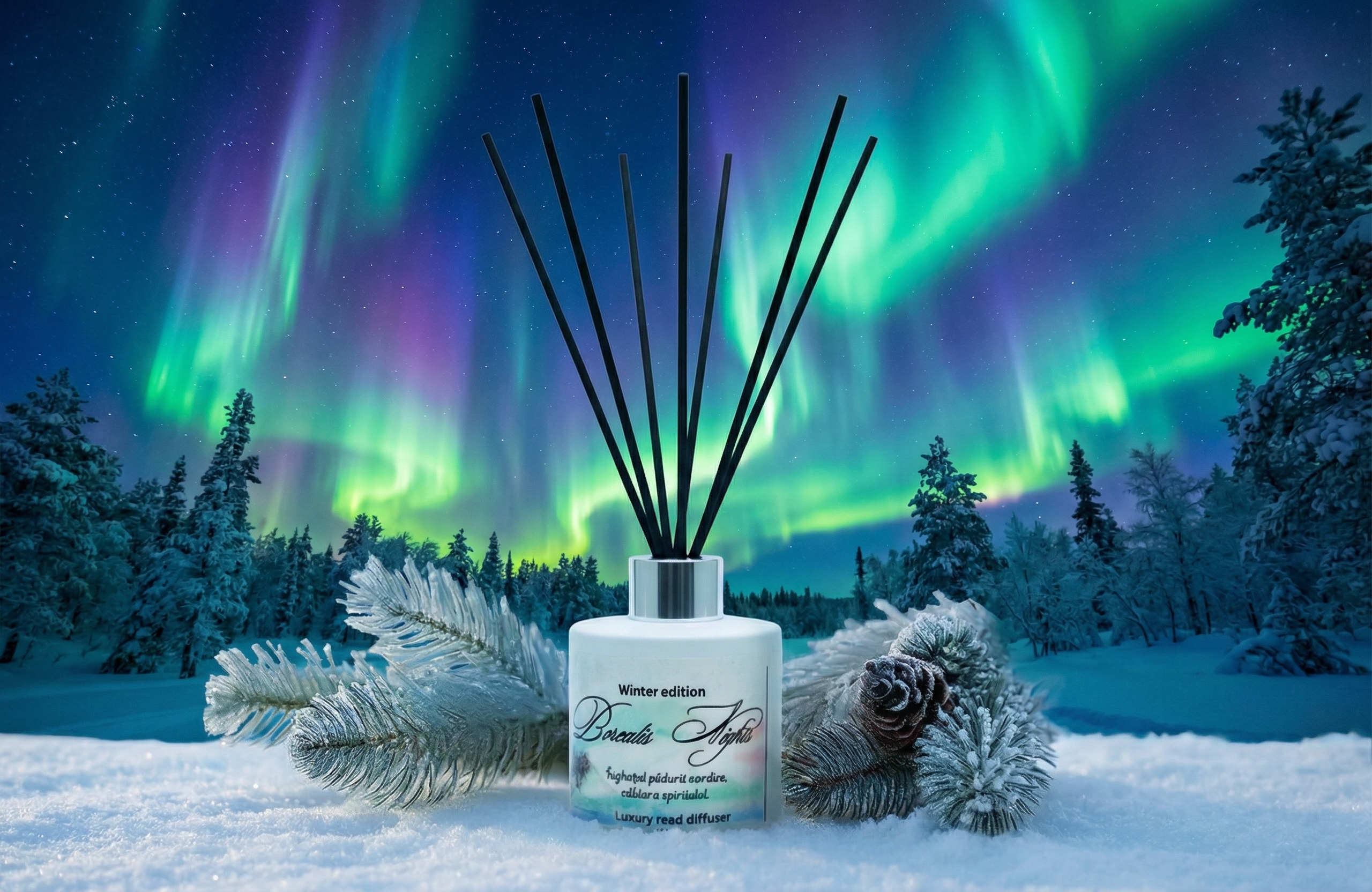 Odorizant de cameră cu bețișoare,Borealis Nights, 100 ml