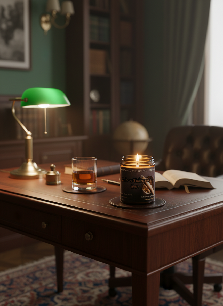 Lumânare parfumată "Cuban Tobacco Noir"- cogniac,tutun, vetiver  -150g