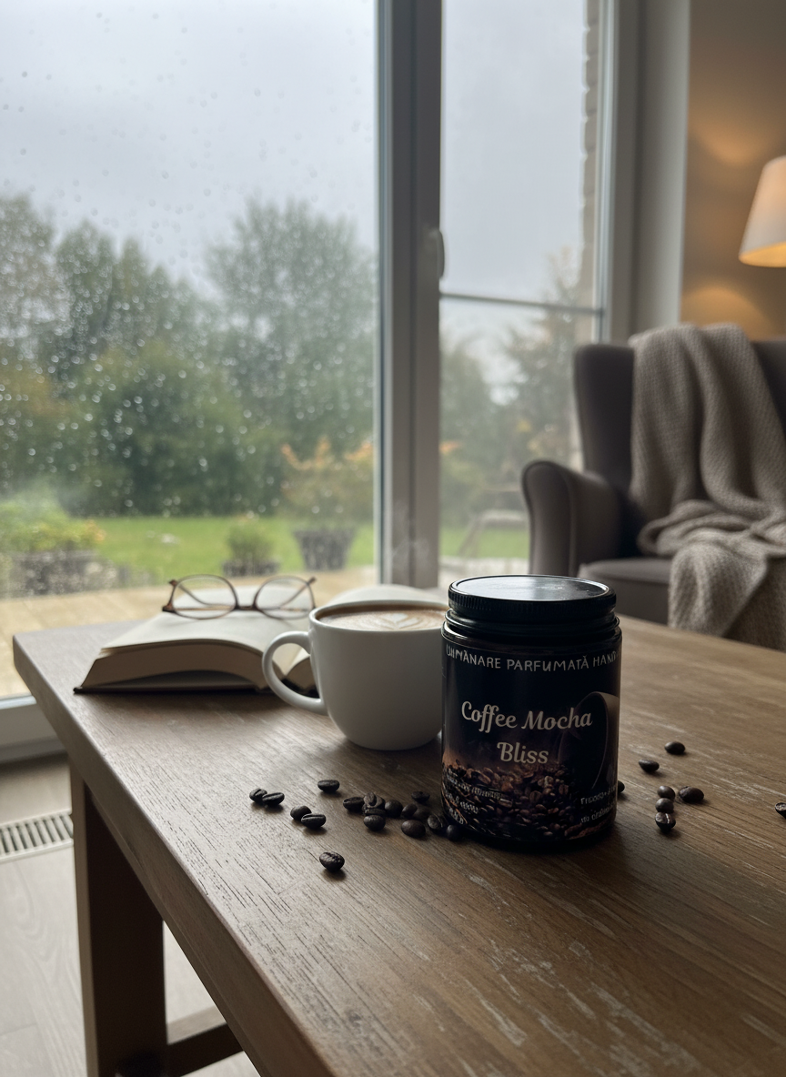 Lumânare parfumată "Coffee Mocha Bliss"- cocos, unt,caramel -150g